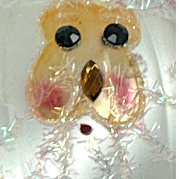 Santa Claus Head & Hat Christmas Ornament Blown Glass Rhinestone Whimsical - Picture 6 of 9